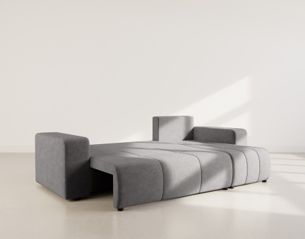 Canapé d'angle réversible 4 places convertible avec coffre en tissu Nicole