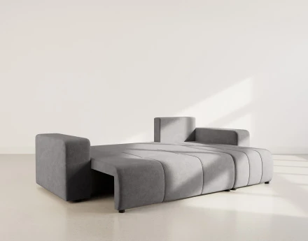 Canapé d'angle réversible 4 places convertible avec coffre en tissu Nicole