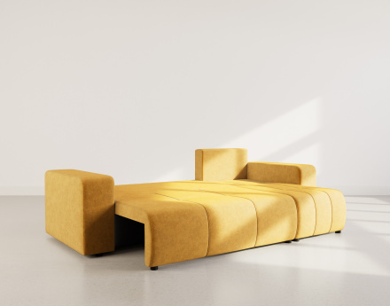 Canapé d'angle réversible 4 places convertible avec coffre en tissu Nicole