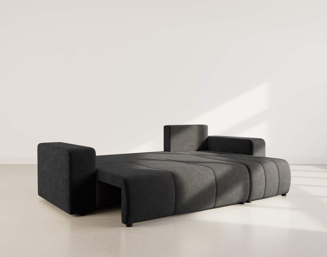 Canapé NICOLE angle réversible 4 places convertible coffre - Best Mobilier