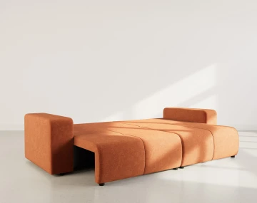 Canapé droit 4 places convertible avec coffre en tissu Nicole