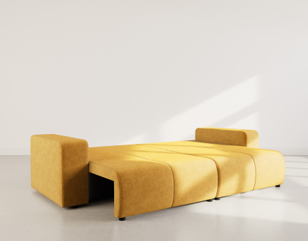 Canapé droit 4 places convertible avec coffre en tissu Nicole