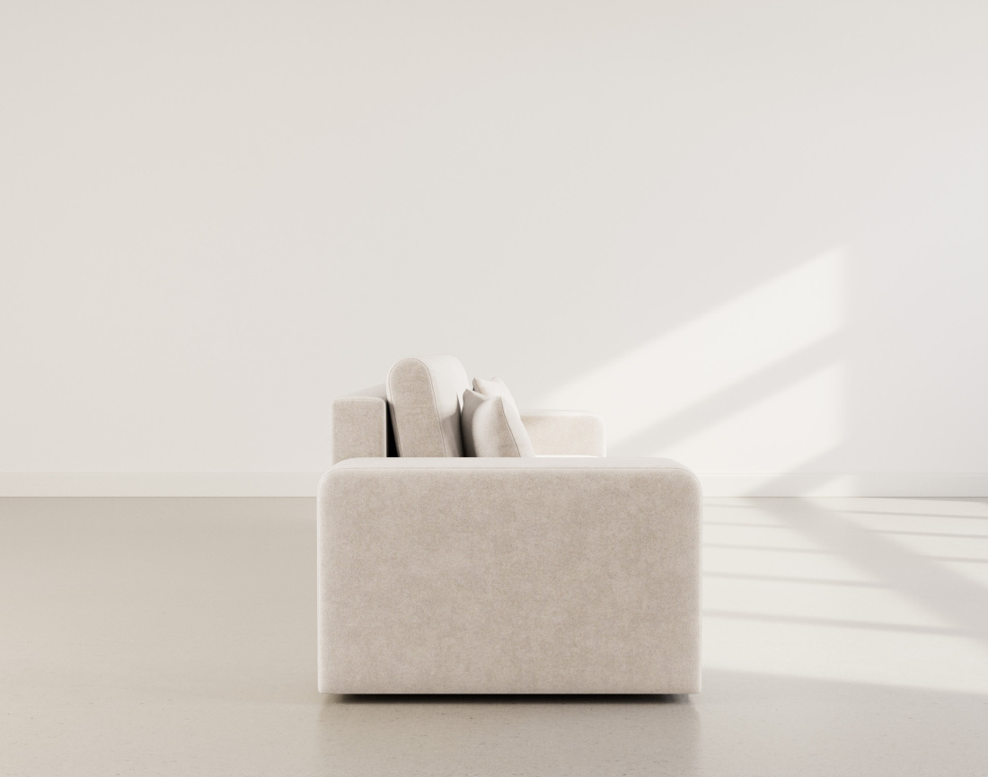 Canapé droit 4 places convertible avec coffre en tissu Nicole