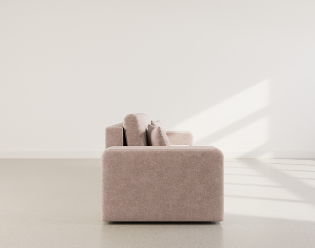 Canapé droit 4 places convertible avec coffre en tissu Nicole