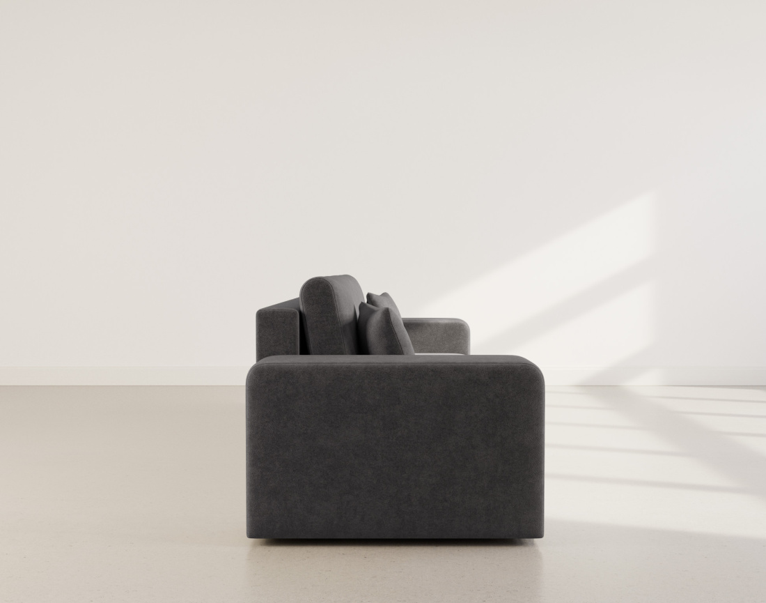 Canapé droit 4 places convertible avec coffre en tissu Nicole