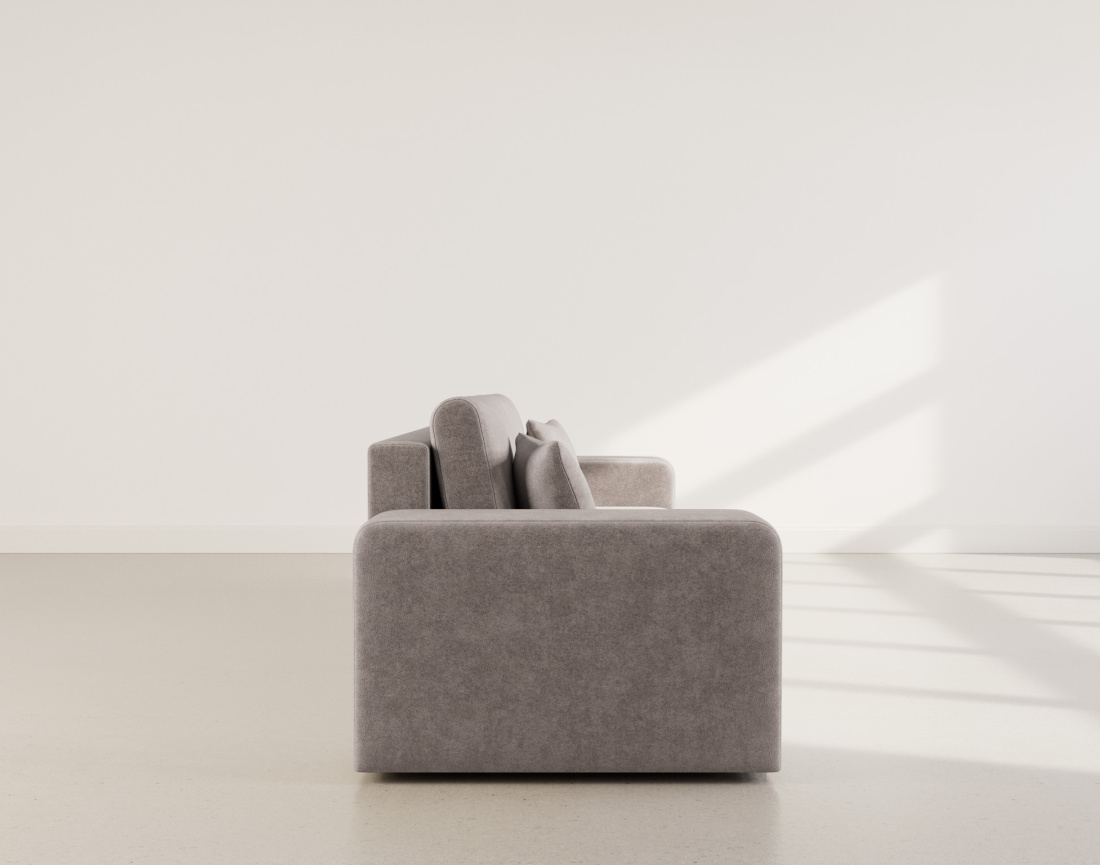 Canapé droit 4 places convertible avec coffre en tissu Nicole