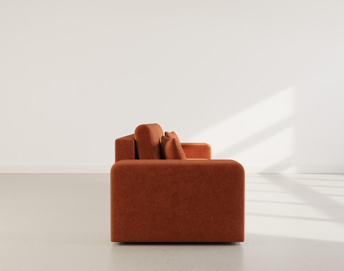 Canapé droit 4 places convertible avec coffre en tissu Nicole