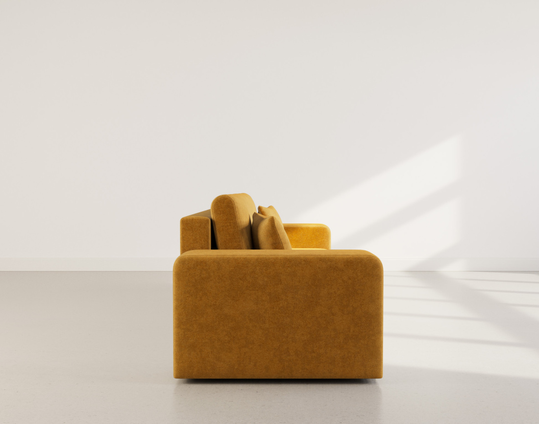 Canapé droit 4 places convertible avec coffre en tissu Nicole