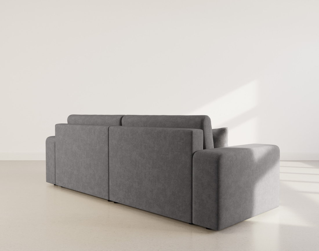 Canapé droit 4 places convertible avec coffre en tissu Nicole