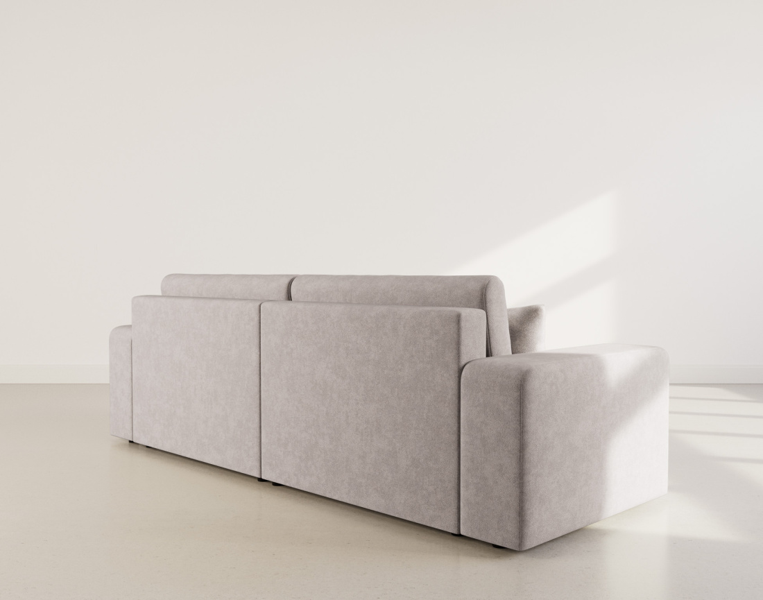 Canapé droit 4 places convertible avec coffre en tissu Nicole