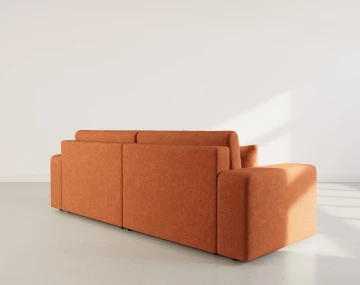 Canapé droit 4 places convertible avec coffre en tissu Nicole