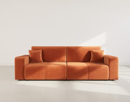 Canapé droit 4 places convertible avec coffre en tissu Nicole