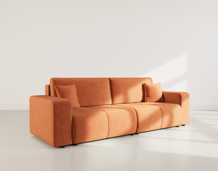 Canapé droit 4 places convertible avec coffre en tissu Nicole