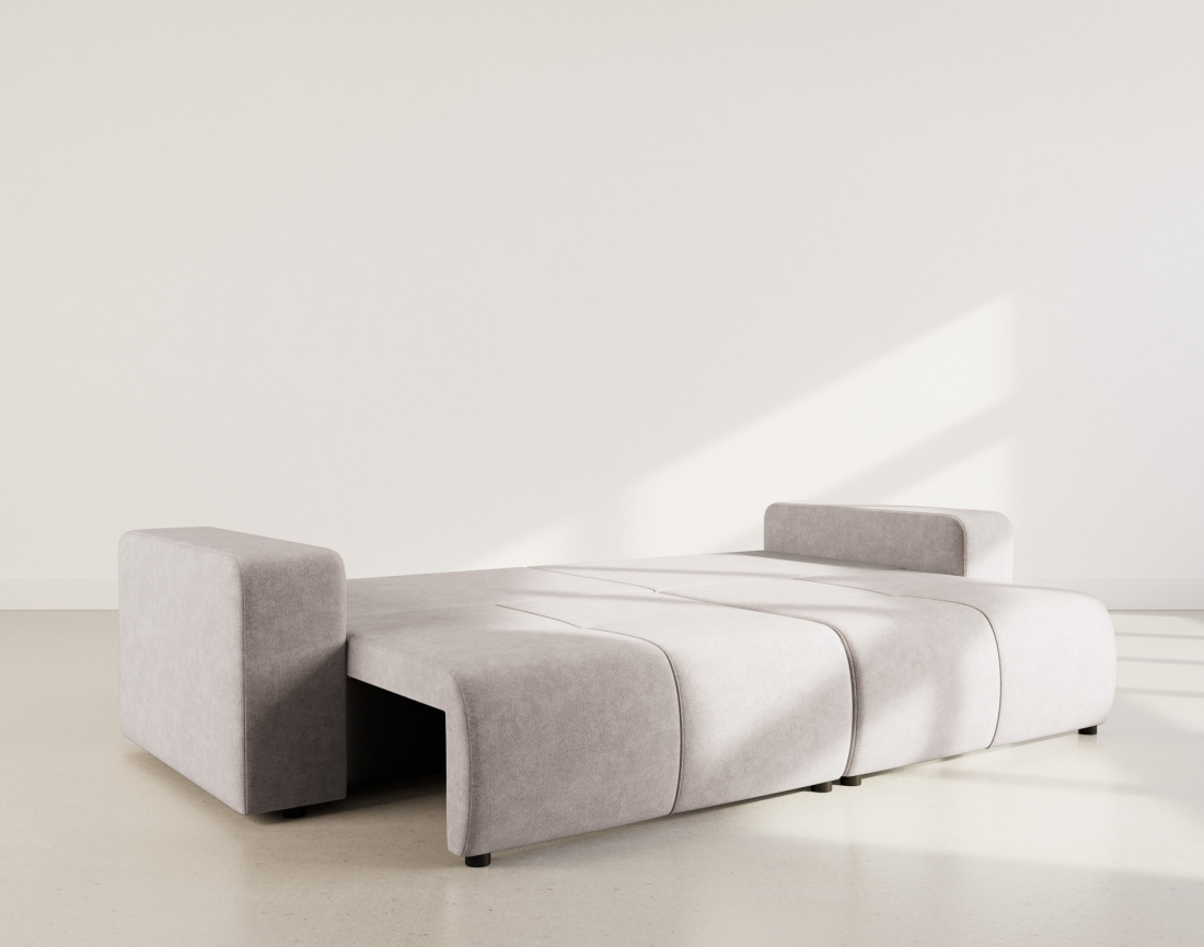 Canapé droit 4 places convertible avec coffre en tissu Nicole