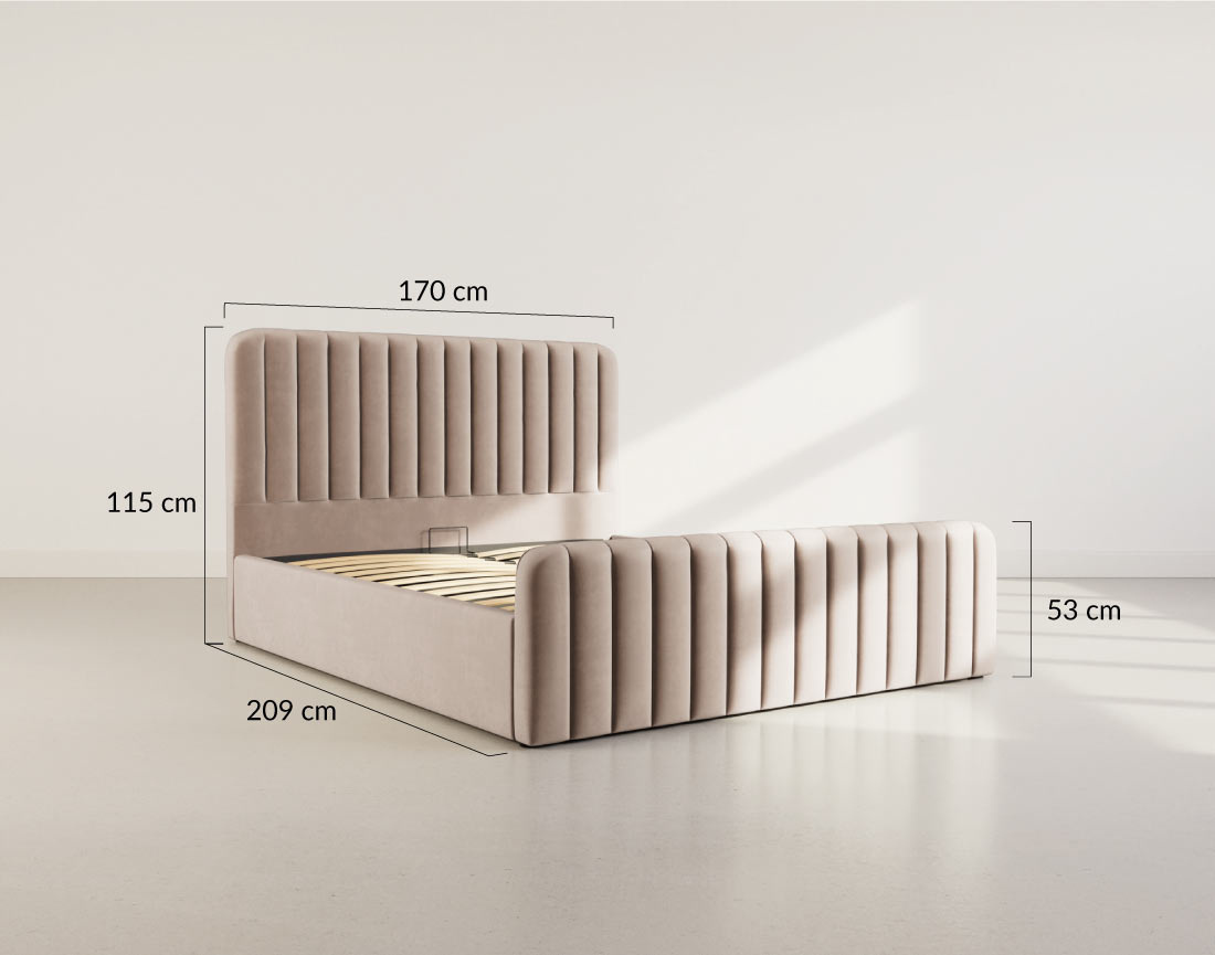 Lit coffre 160x200 cm en velours Alice