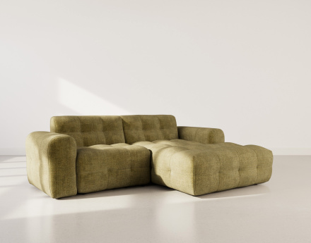 Canapé d'angle droit 4 places en velours texturé Diane