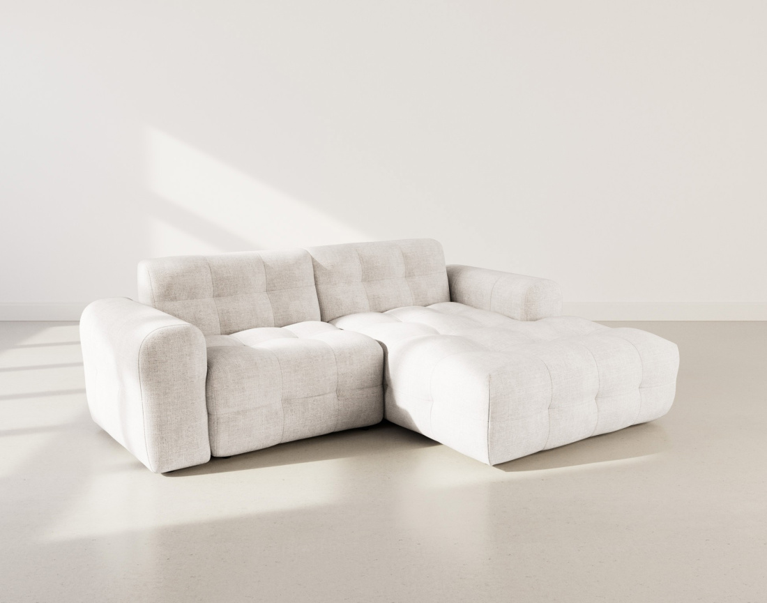 Canapé d'angle droit 4 places en velours texturé Diane