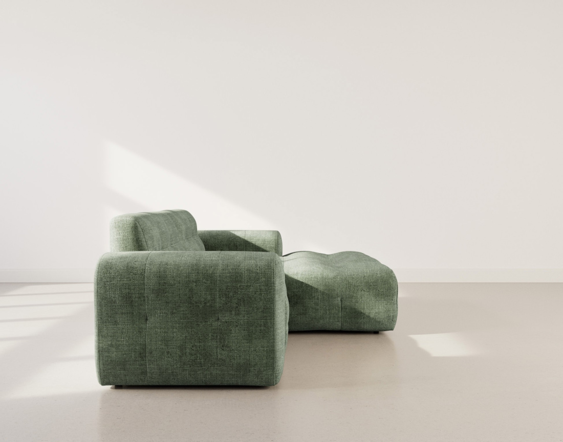 Canapé d'angle droit 4 places en velours texturé Diane