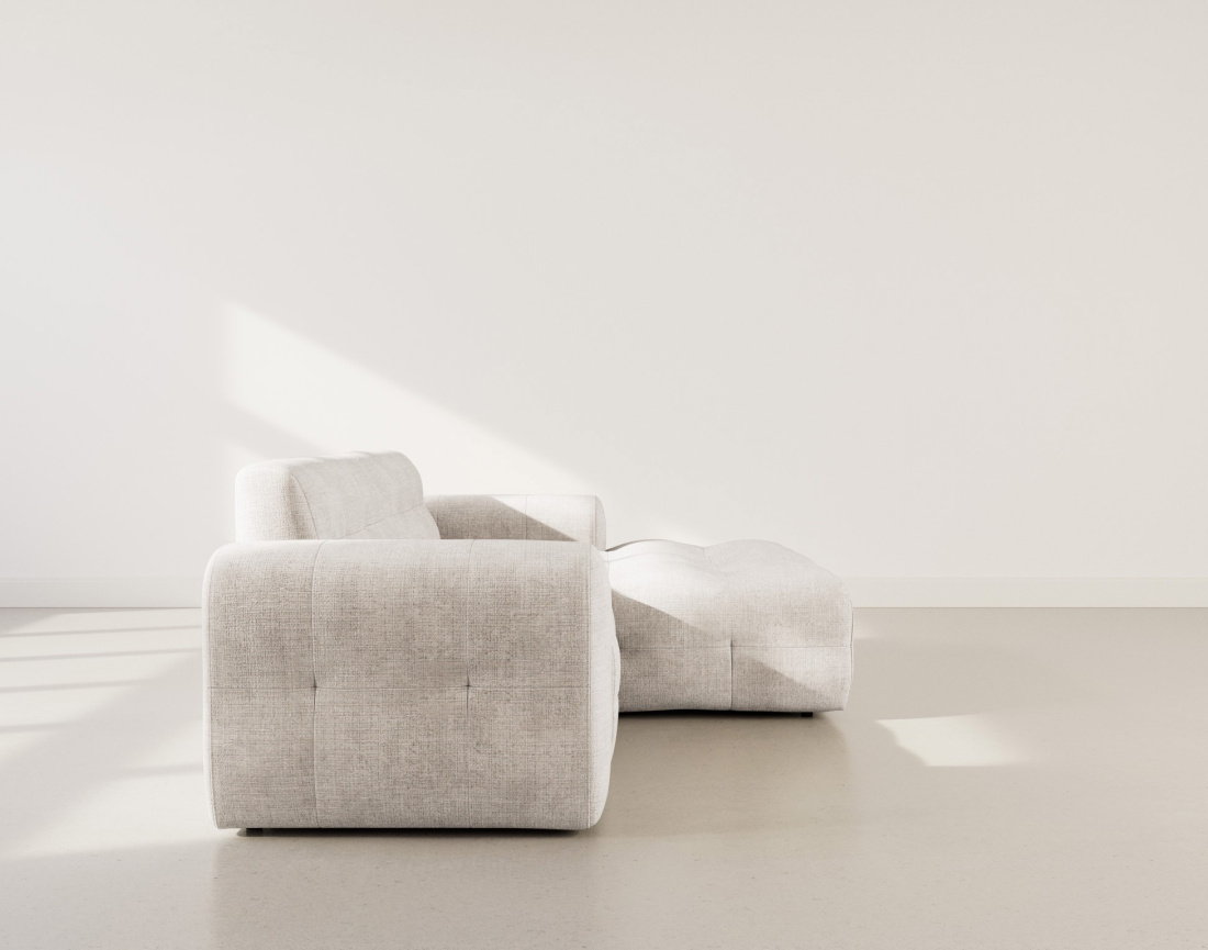 Canapé d'angle droit 4 places en velours texturé Diane