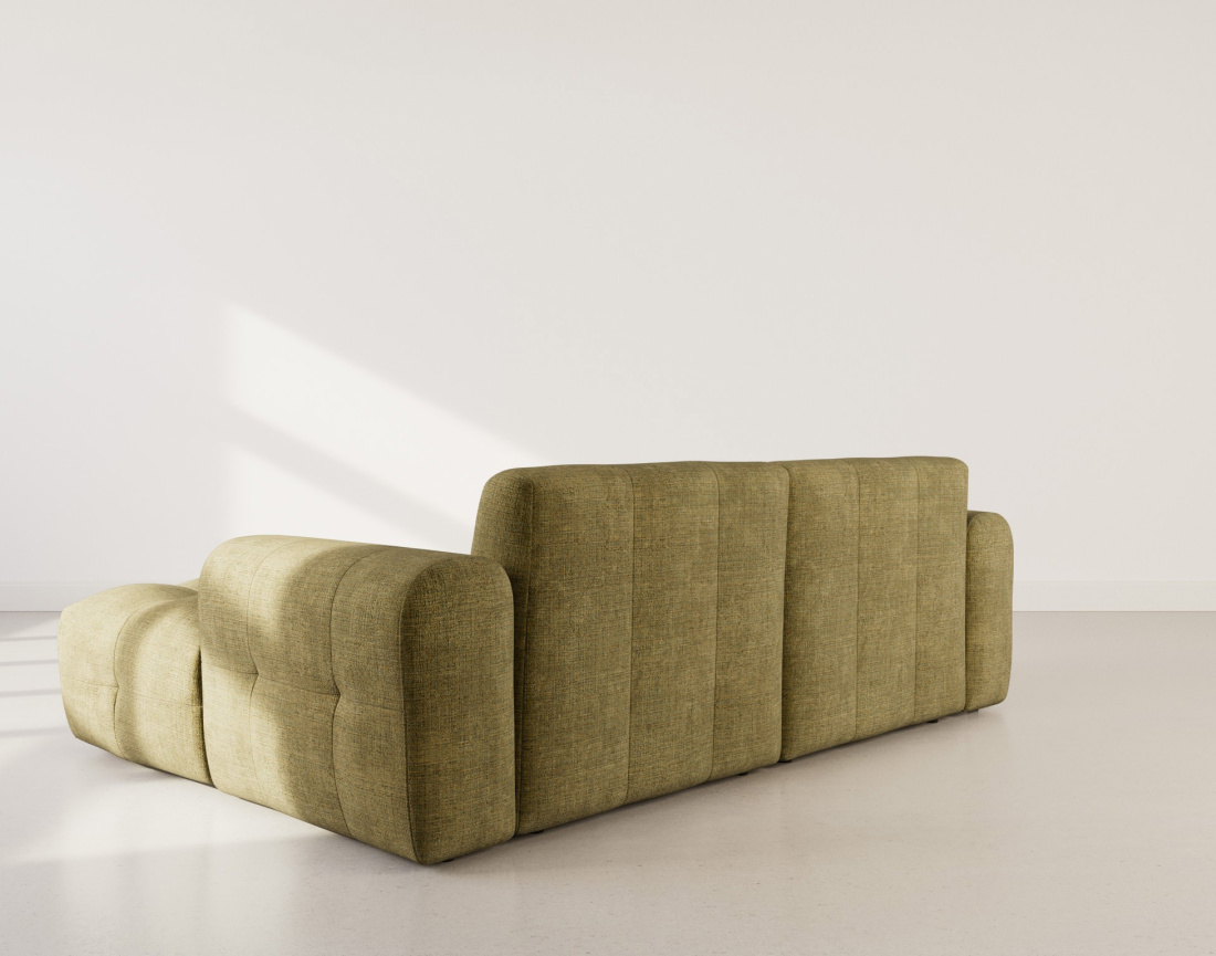 Canapé d'angle droit 4 places en velours texturé Diane