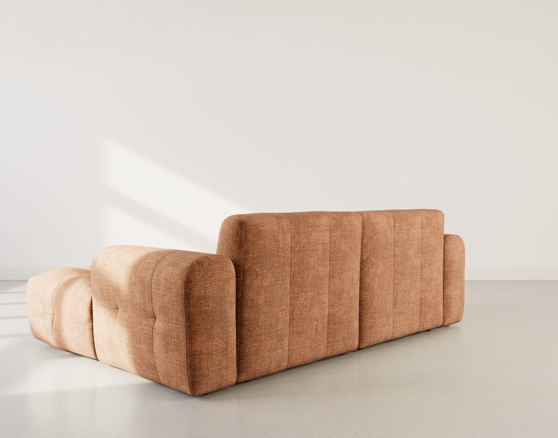 Canapé d'angle droit 4 places en velours texturé Diane