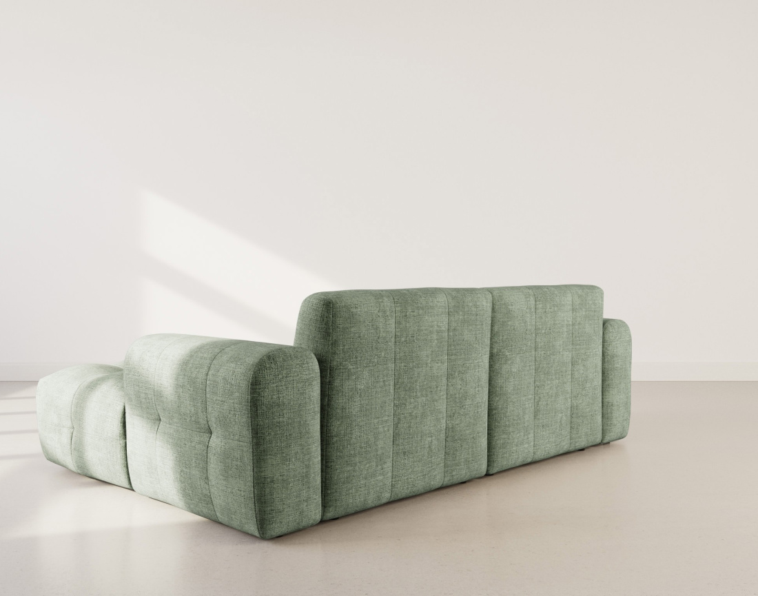 Canapé d'angle droit 4 places en velours texturé Diane