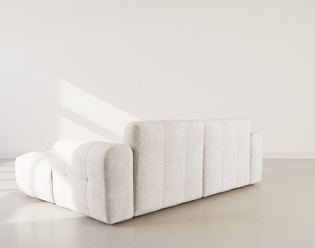 Canapé d'angle droit 4 places en velours texturé Diane