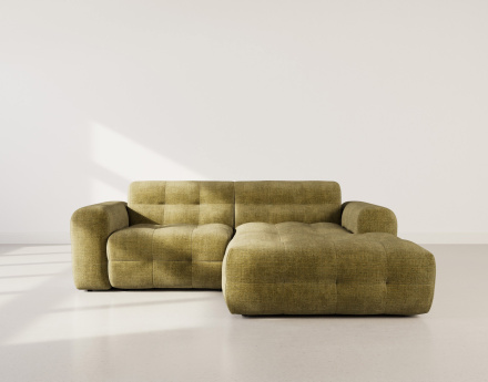 Canapé d'angle droit 4 places en velours texturé Diane