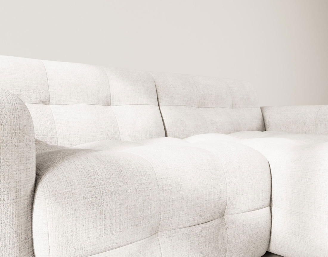 Canapé d'angle droit 4 places en velours texturé Diane