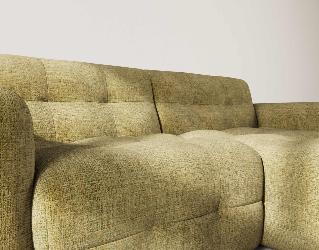 Canapé d'angle droit 4 places en velours texturé Diane