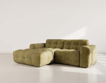 Canapé d'angle gauche 4 places en velours texturé Diane