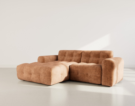 Canapé d'angle gauche 4 places en velours texturé Diane