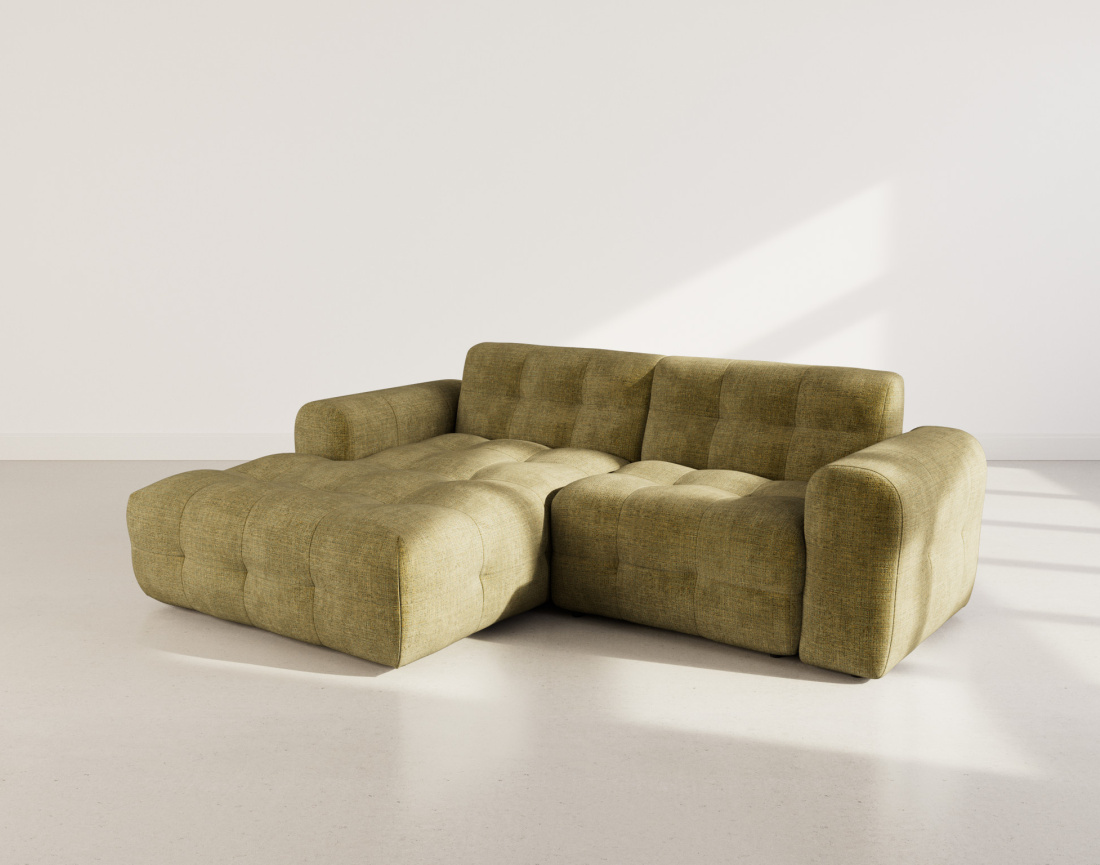 Canapé d'angle gauche 4 places en velours texturé Diane