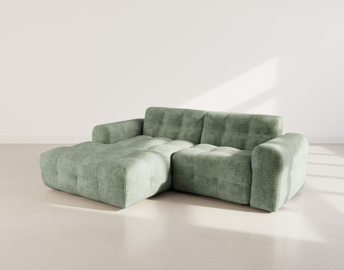 Canapé d'angle gauche 4 places en velours texturé Diane