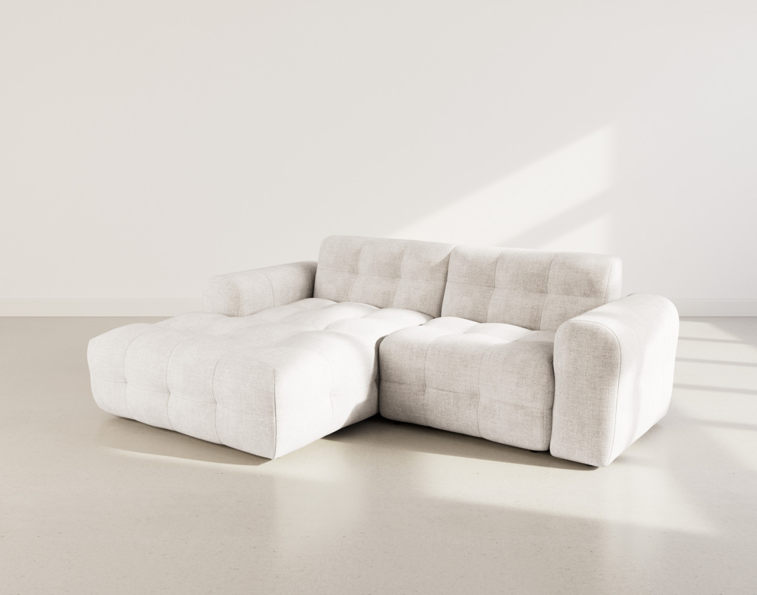 Canapé d'angle gauche 4 places en velours texturé Diane