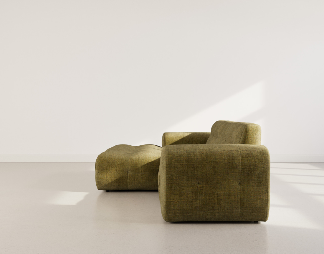 Canapé d'angle gauche 4 places en velours texturé Diane