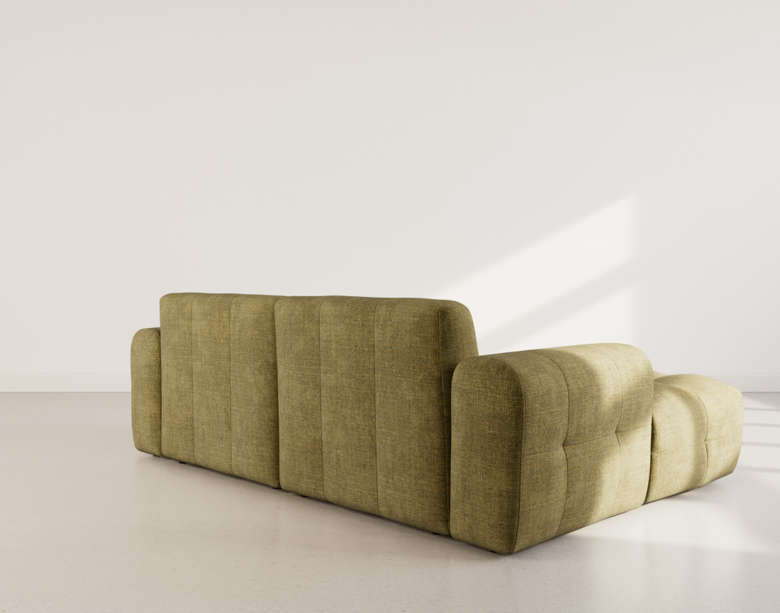 Canapé d'angle gauche 4 places en velours texturé Diane