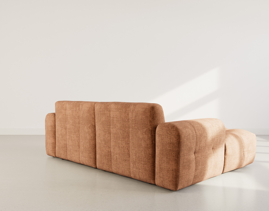 Canapé d'angle gauche 4 places en velours texturé Diane