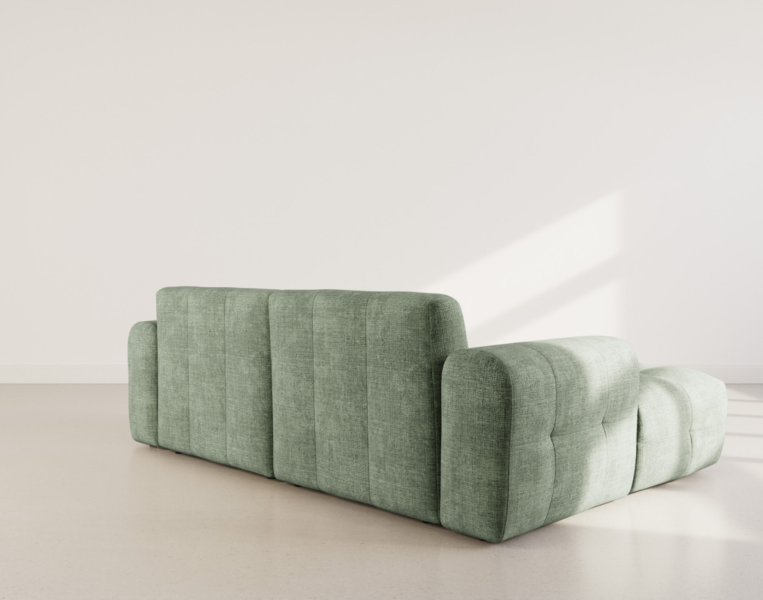 Canapé d'angle gauche 4 places en velours texturé Diane