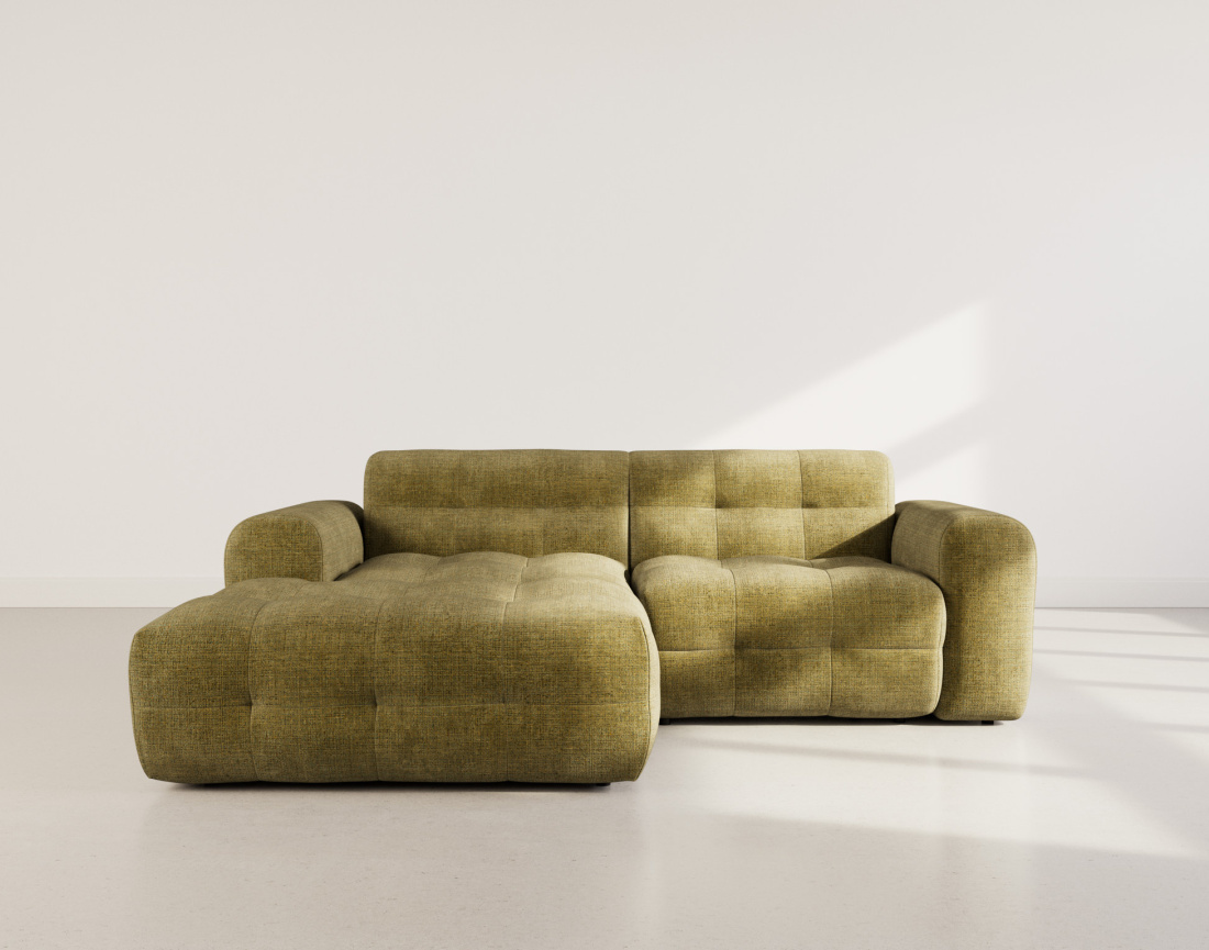 Canapé d'angle gauche 4 places en velours texturé Diane