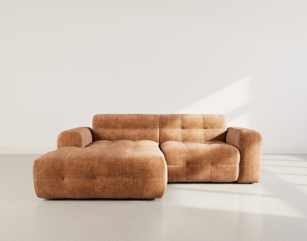 Canapé d'angle gauche 4 places en velours texturé Diane