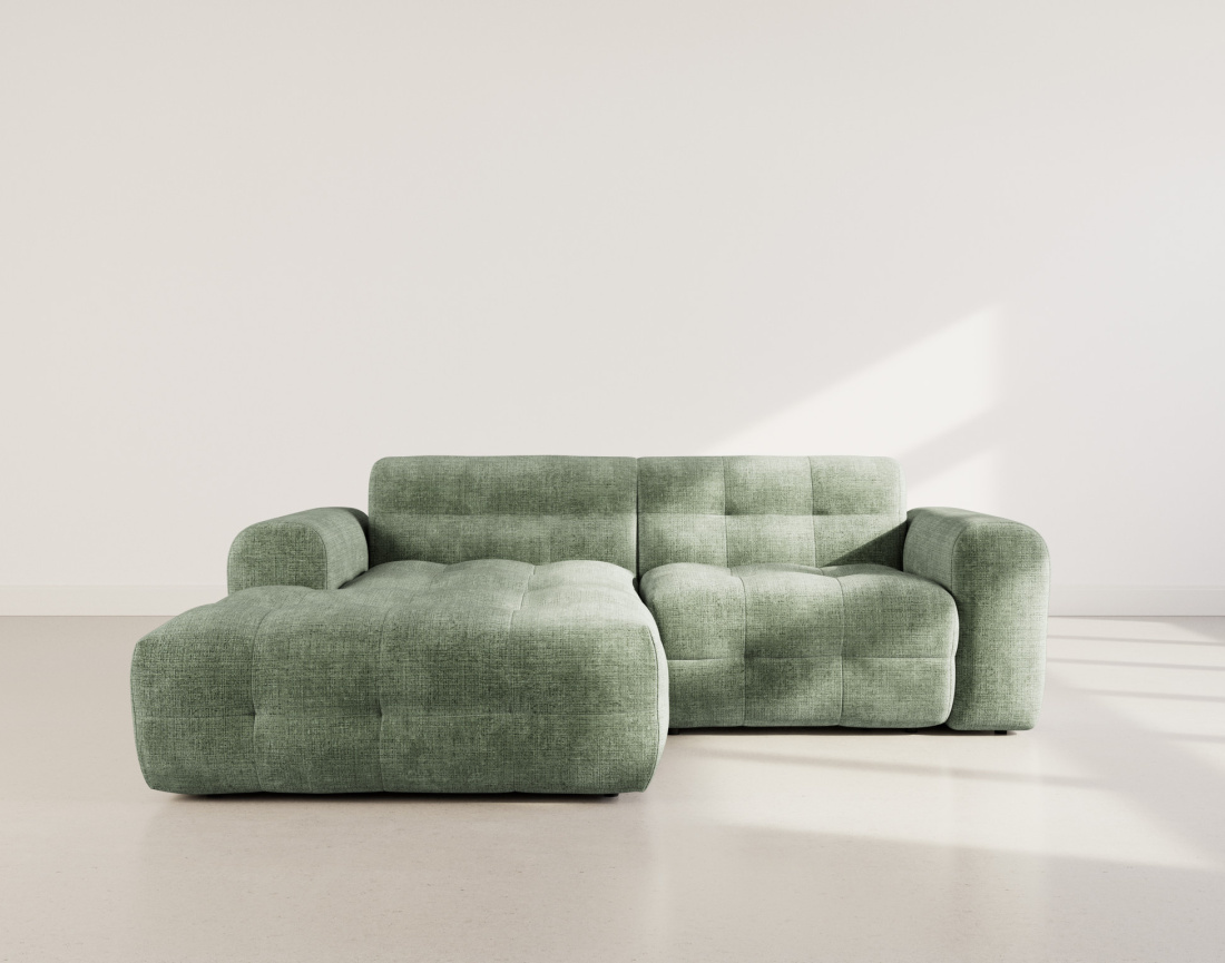 Canapé d'angle gauche 4 places en velours texturé Diane