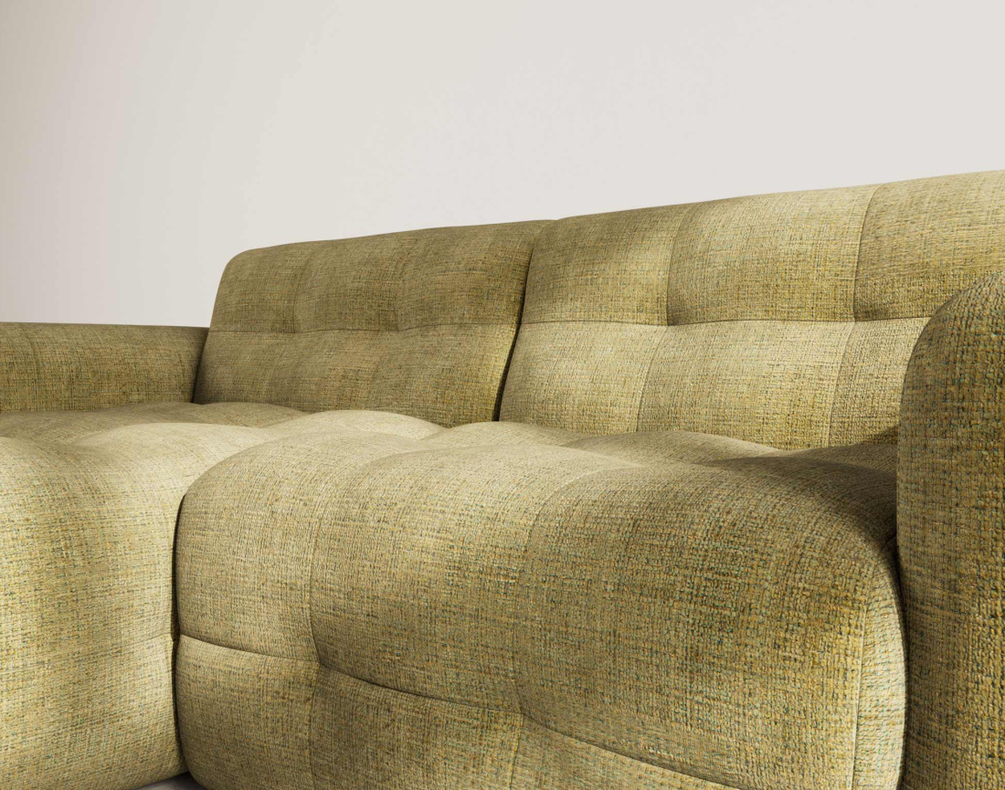 Canapé d'angle gauche 4 places en velours texturé Diane