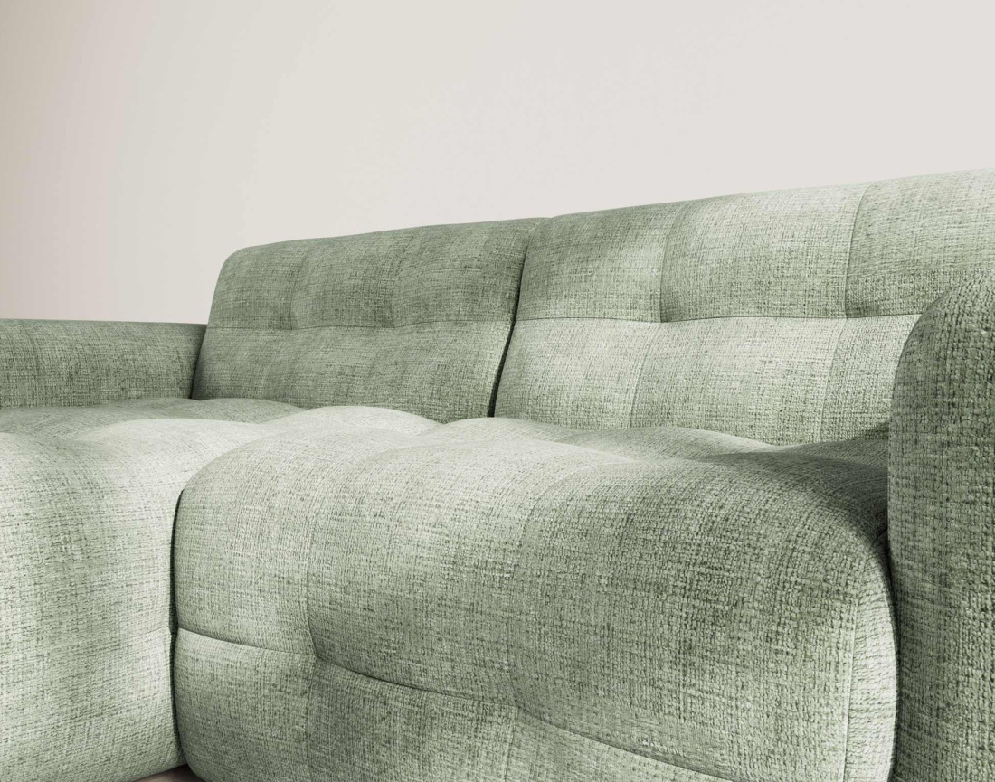 Canapé d'angle gauche 4 places en velours texturé Diane