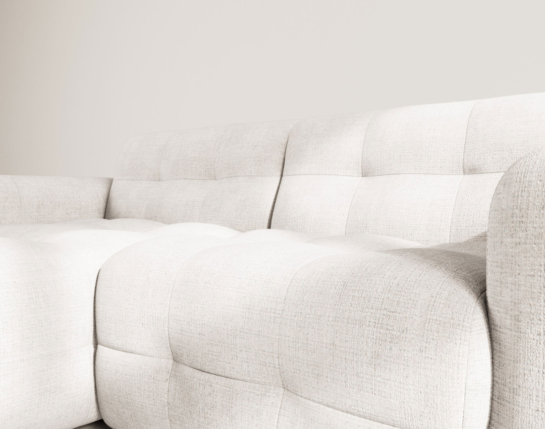 Canapé d'angle gauche 4 places en velours texturé Diane