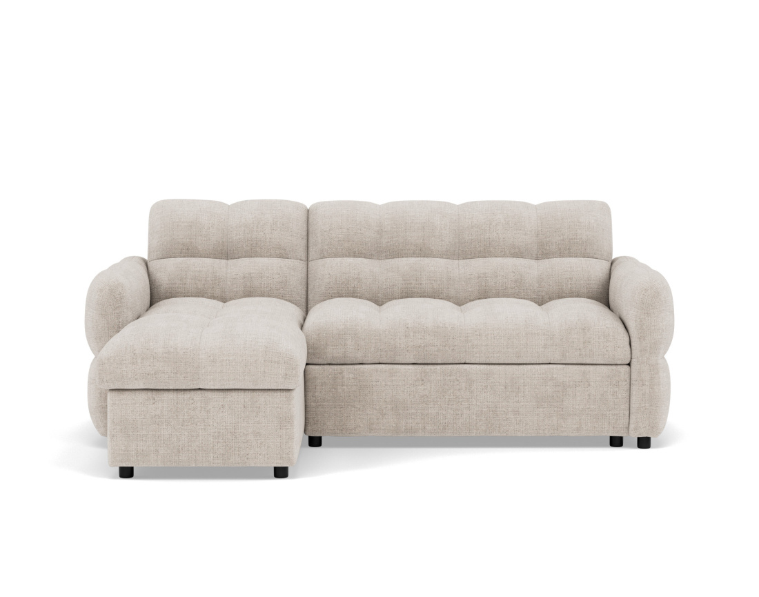 Canapé d'angle réversible 4 places convertible avec coffre en velours texturé Octave