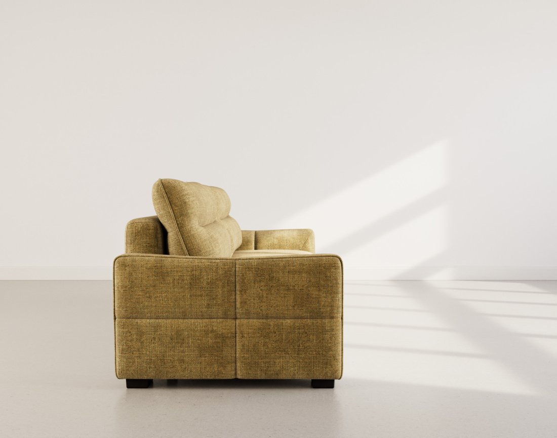 Canapé droit 3 places convertible en velours texturé Anatole