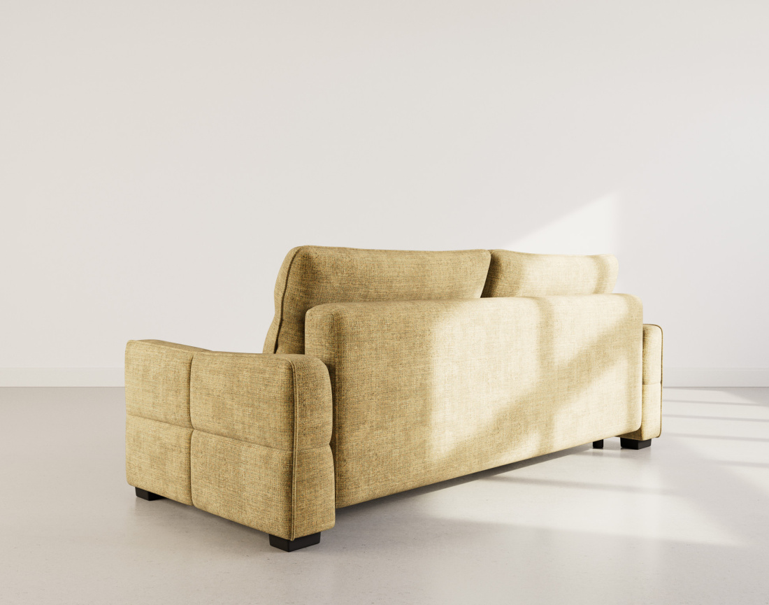 Canapé droit 3 places convertible en velours texturé Anatole