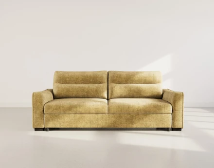 Canapé droit 3 places convertible en velours texturé Anatole