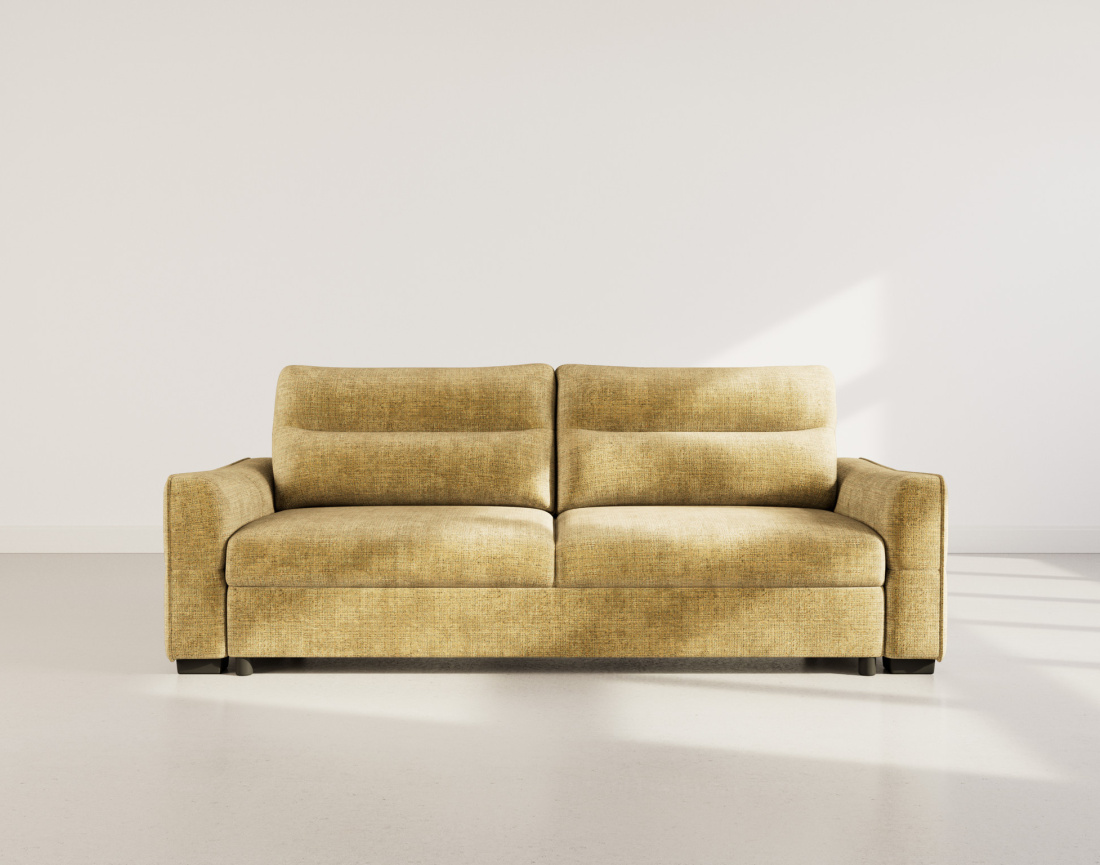 Canapé droit 3 places convertible en velours texturé Anatole